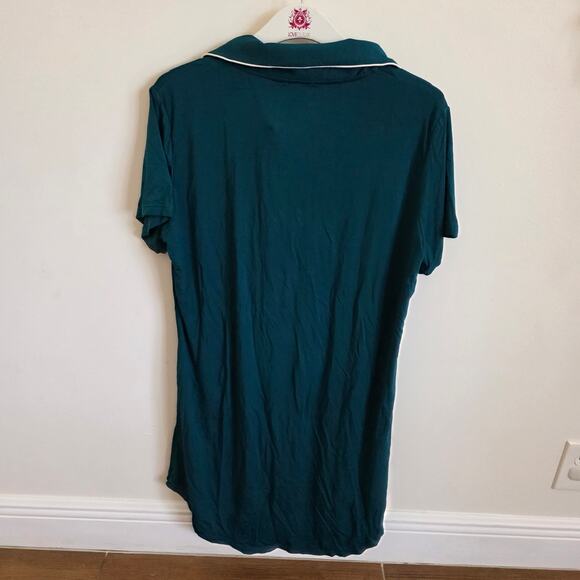 new teal button down Night gown size L - Picture 5 of 5